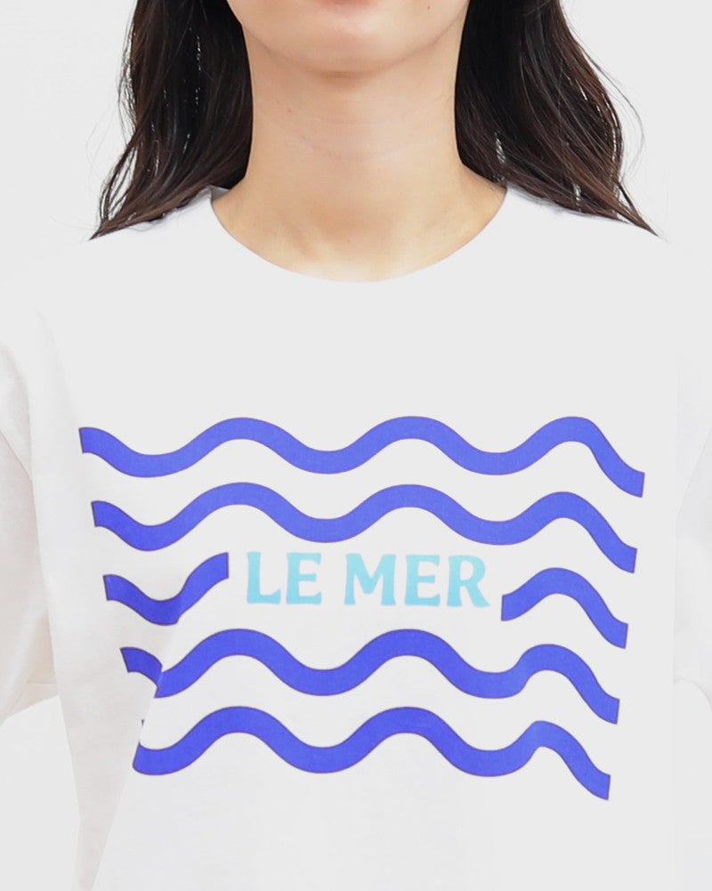 ［ON SEVEN DAYS］ショート波模様プリントTシャツ