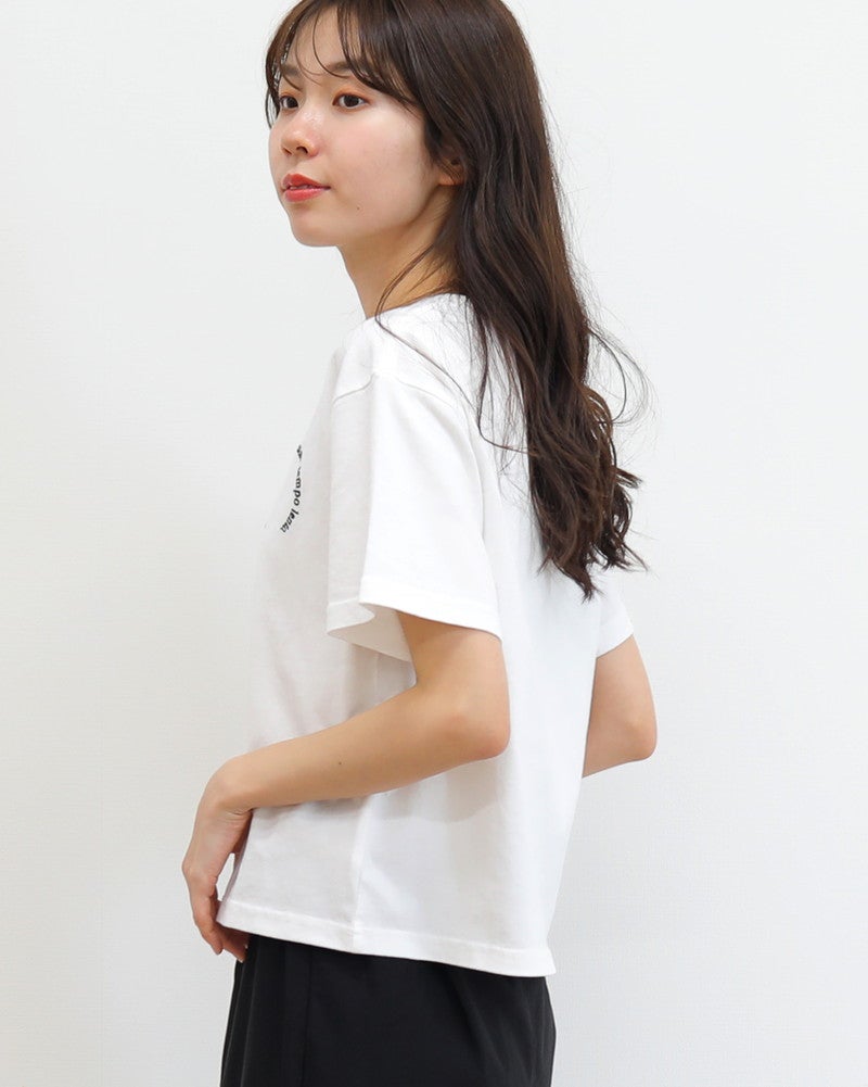 ［ON SEVEN DAYS］ショートサークル刺繍Tシャツ