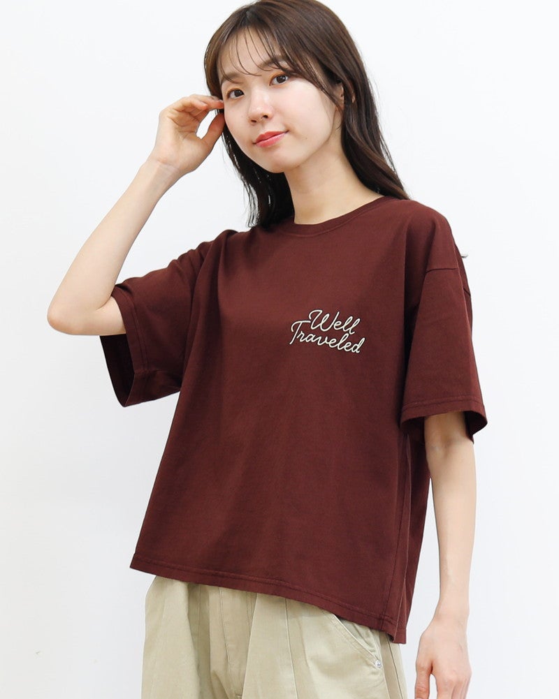 ［ON SEVEN DAYS］ワイド刺繍Tシャツ