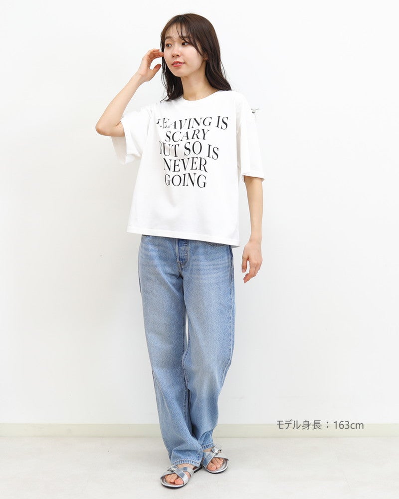 ［ON SEVEN DAYS］ワイド波ロゴプリントTシャツ