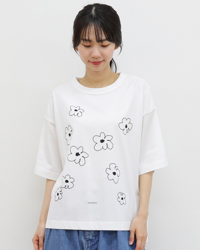 10％OFF】［mao made］きれいめ天竺ANEMONE TEE／マオメイド ｜オン