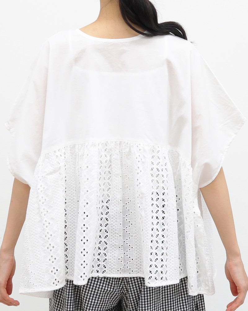 mao made］ボイル×カットワークレースブラウス／マオメイド◇26SS