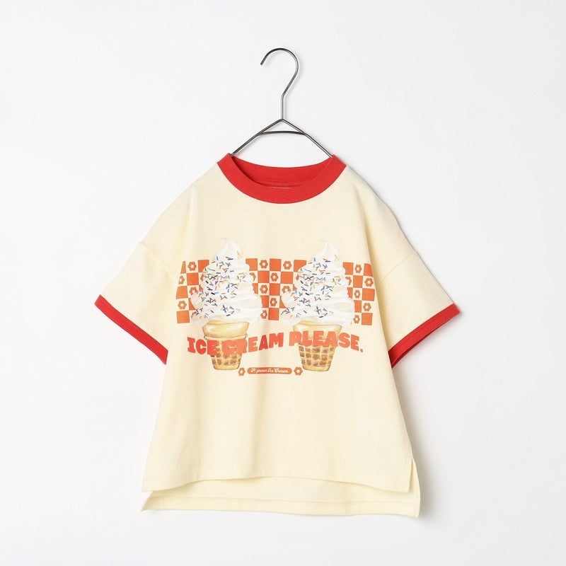 p.premier］いろんなアイスちょーだいグラフィックリンガーTシャツ
