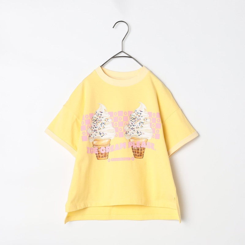 p.premier］いろんなアイスちょーだいグラフィックリンガーTシャツ