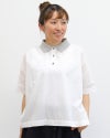 ［mao made］ひらひらVOILE配色衿ニットポロシャツ