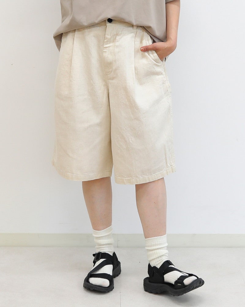 NATURAL LAUNDRY］7oz綿ヘンプデニムペインターハーフパンツ