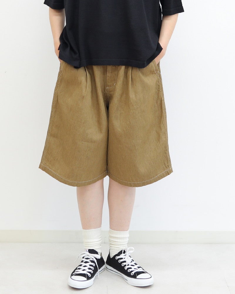 ［NATURAL LAUNDRY］7oz綿ヘンプデニムペインターハーフパンツ