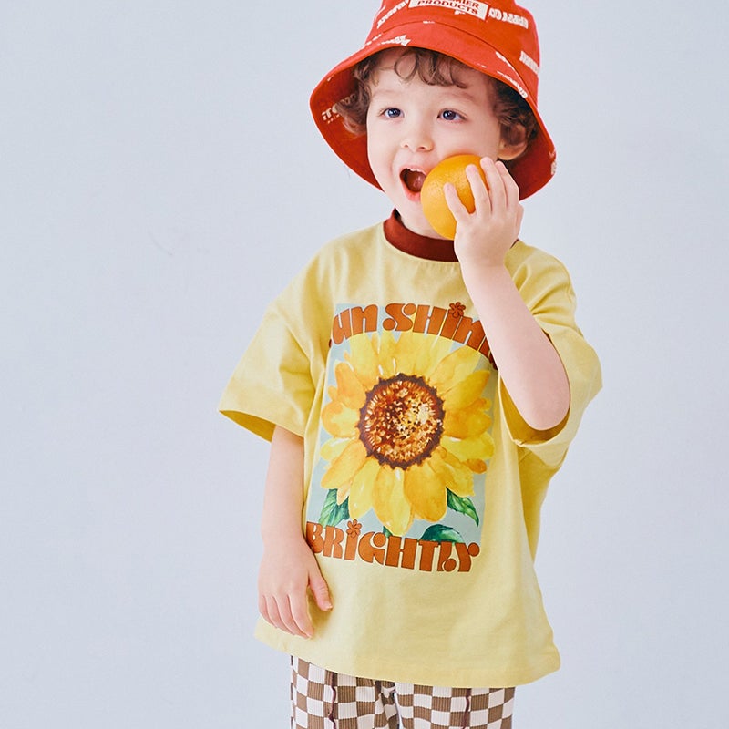 30％OFF】［p.premier］元気いっぱいひまわりグラフィックTシャツ