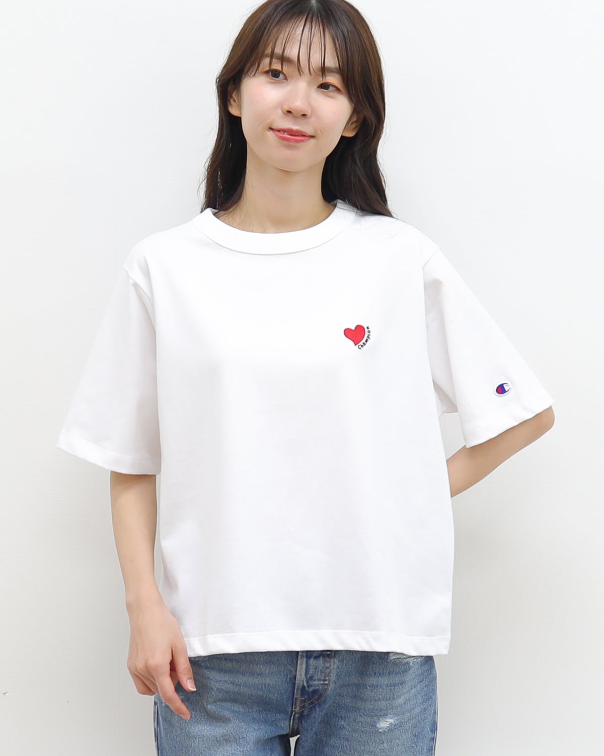 ［Champion］ショートスリーブ刺繍Tシャツ