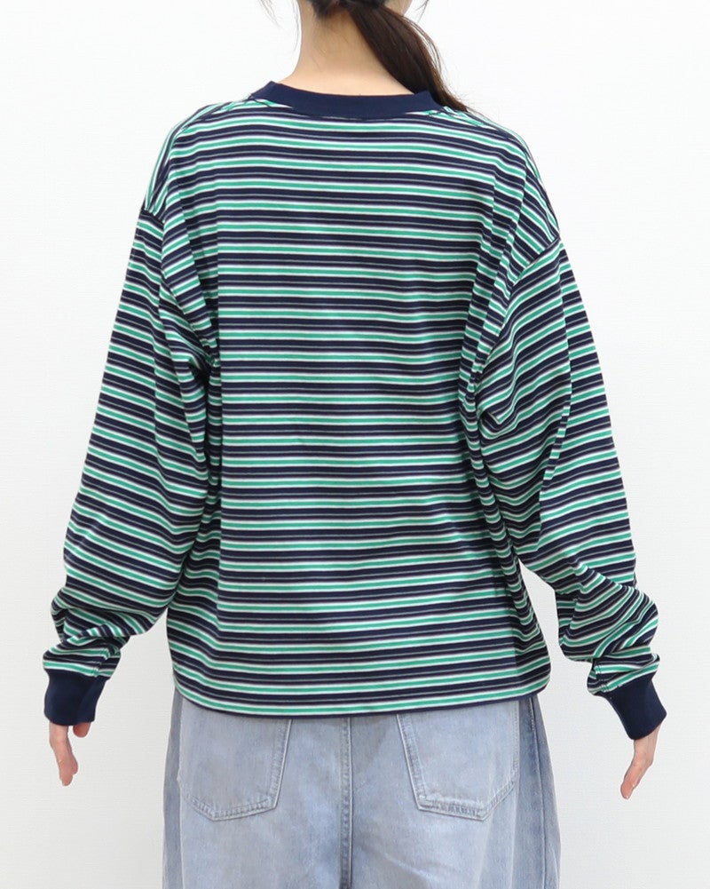 ［DANTON］マルチボーダーロングTシャツ