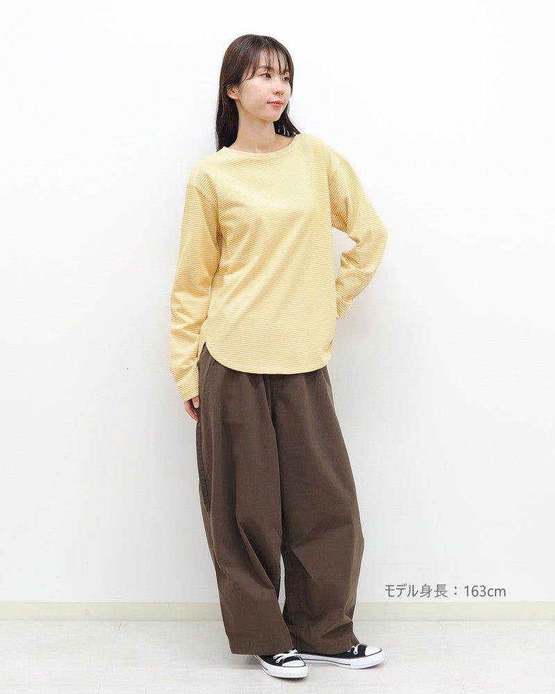 ［mao made］細細ボーダーラウンドヘムTEE