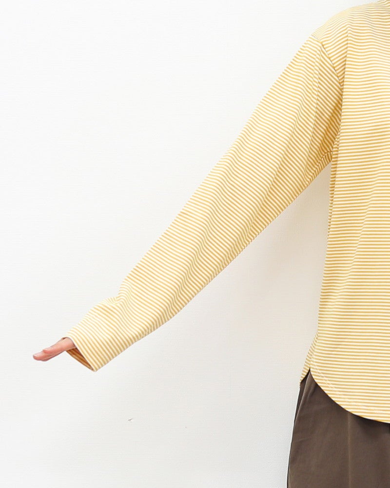 ［mao made］細細ボーダーラウンドヘムTEE