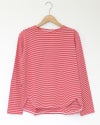 ［mao made］細細ボーダーラウンドヘムTEE