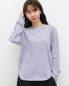 ［mao made］細細ボーダーラウンドヘムTEE