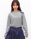 ［mao made］細細ボーダーラウンドヘムTEE