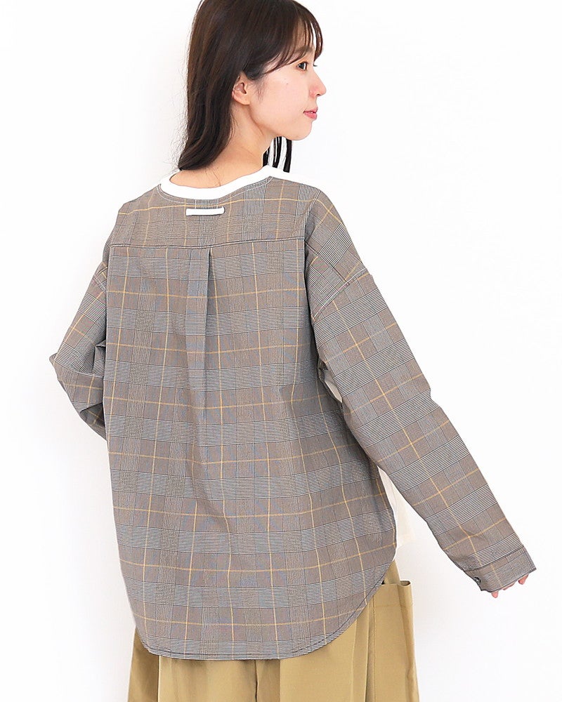 ［NATURAL LAUNDRY］先染めパネルシャツプルオーバー