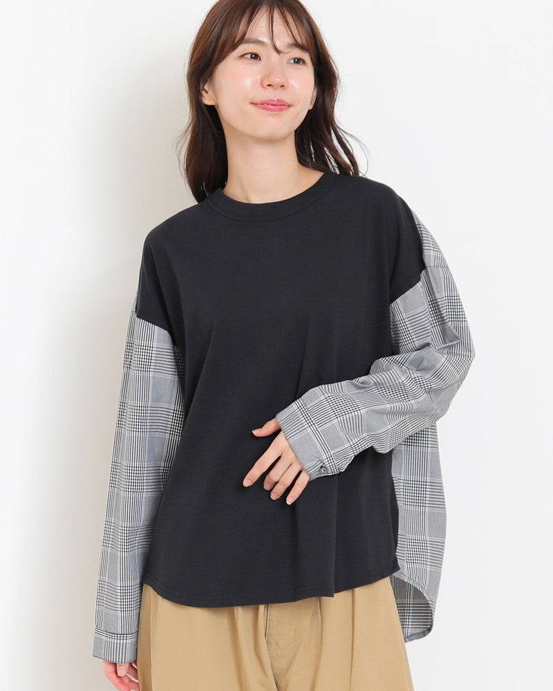 ［NATURAL LAUNDRY］先染めパネルシャツプルオーバー