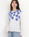 ［NATURAL LAUNDRY］空紡天竺リンゴプリント長袖Tシャツ