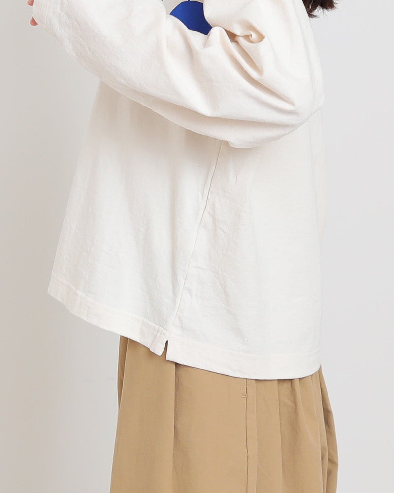 ［NATURAL LAUNDRY］空紡天竺リンゴプリント長袖Tシャツ