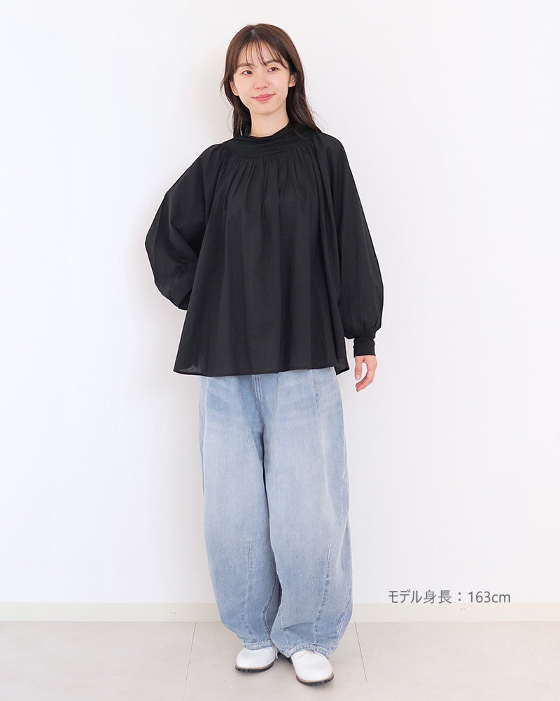 ［UNPLE］ボトルネックギャザーブラウス