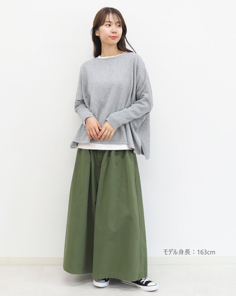 ［mao made］やわらかコットンぽこぽこドットワイドプルオーバー