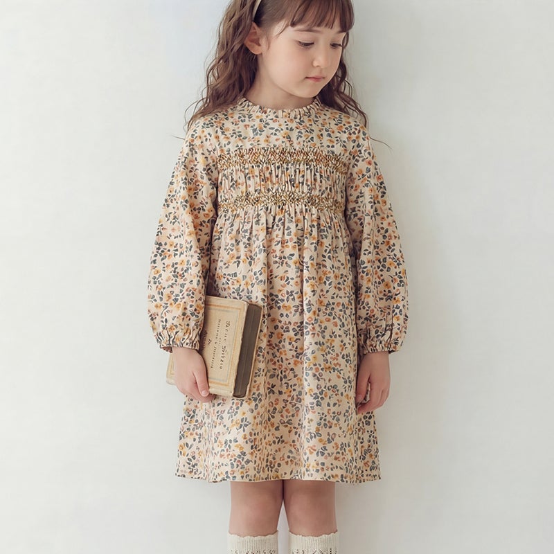 サ*様 House on the Hill スモッキングドレスワンピース90 Little s.t. by s.t.closet］スモッキングワンピース キッズ／リトル