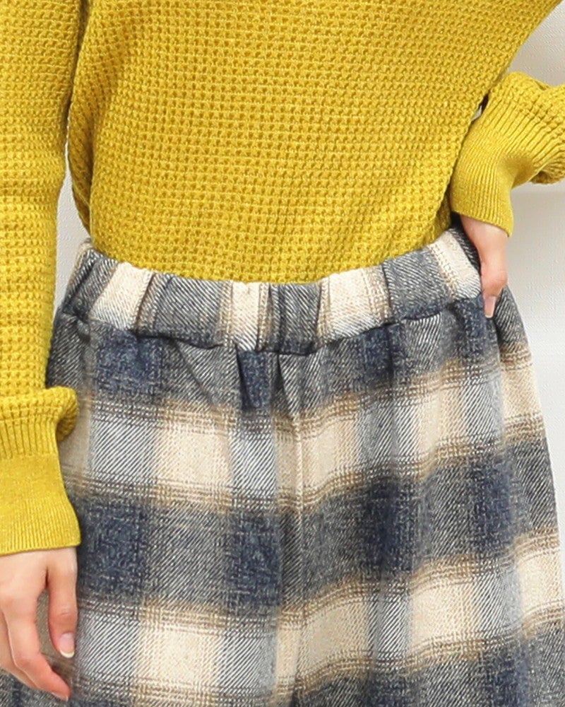 ［mao made］表微起毛コットンチェックパンツ