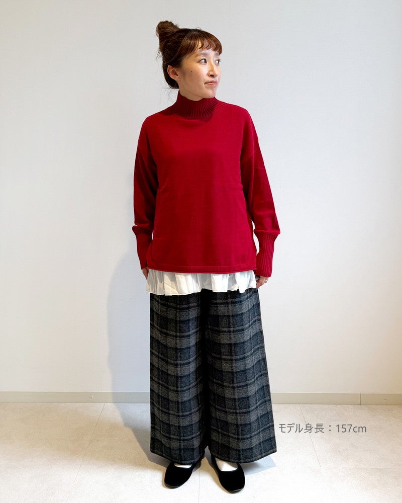 ［mao made］表微起毛コットンチェックパンツ