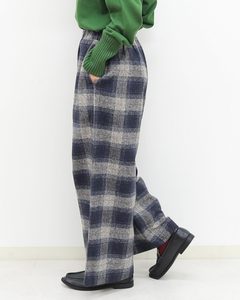 ［mao made］表微起毛コットンチェックパンツ