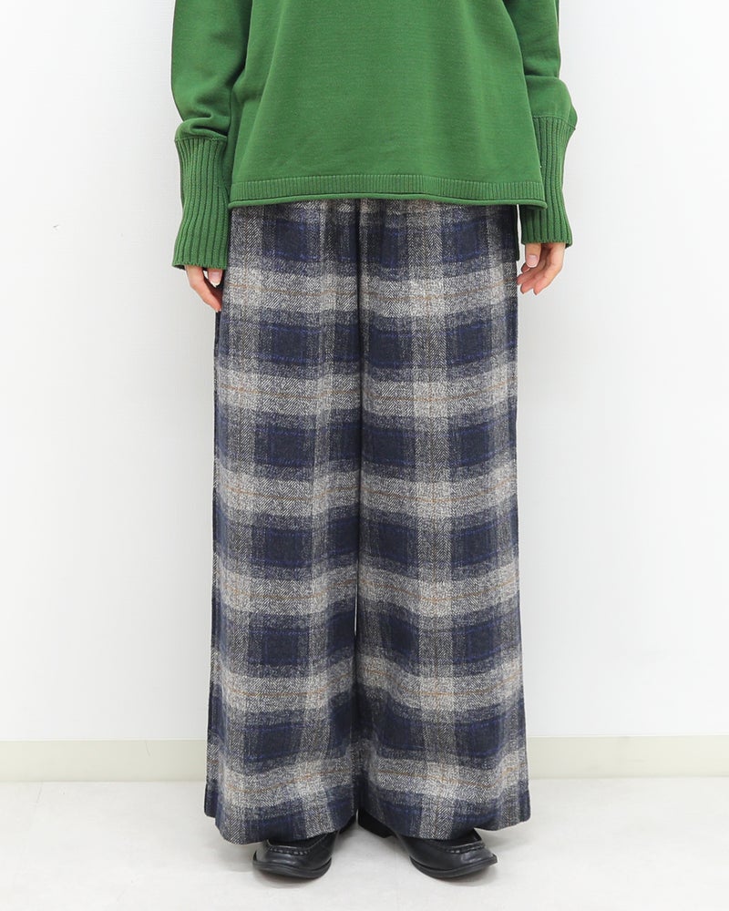 ［mao made］表微起毛コットンチェックパンツ