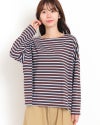 ［ON SEVEN DAYS］ボーダー長袖ワイドプルオーバー