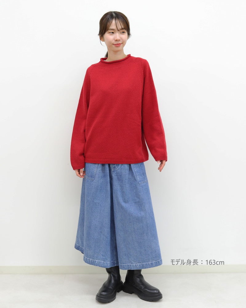 ［mao made］エアーヤーンコットン2WAYクルンネックプルオーバー