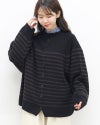 ［mao made］エアーヤーンコットン2WAYクルンネックプルオーバー ボーダー