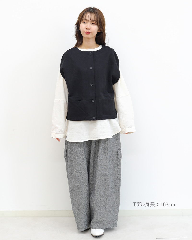 ［UNPLE］リネンコットンキモウボールカーゴパンツ