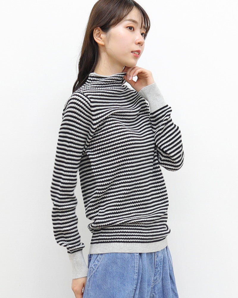 ［mao made］ふわふわワッフルモックネックプルオーバー
