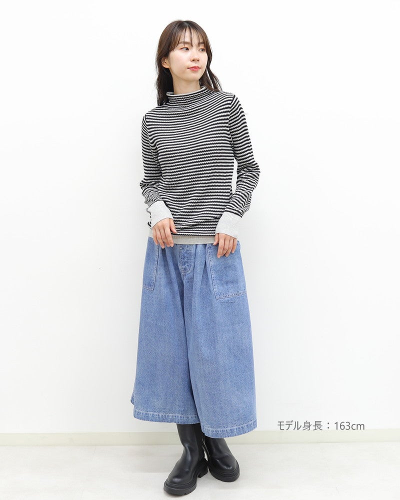 ［mao made］ふわふわワッフルモックネックプルオーバー