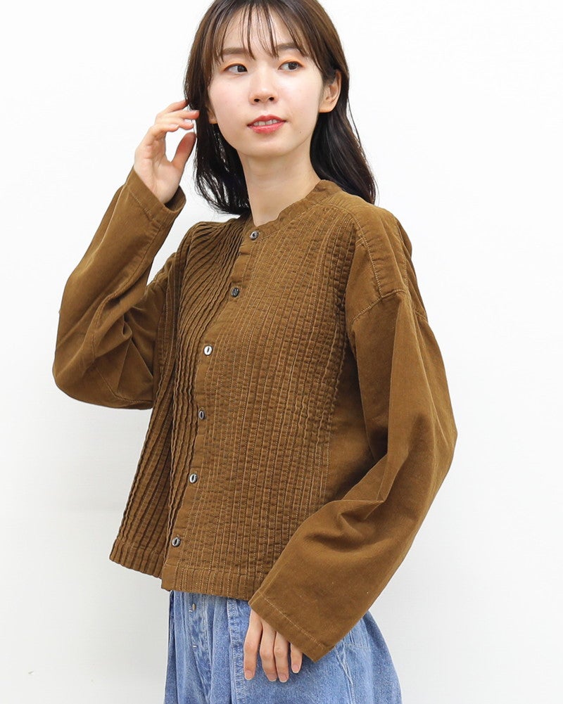 ［FURALI］細コールピンタックシャツカーデ