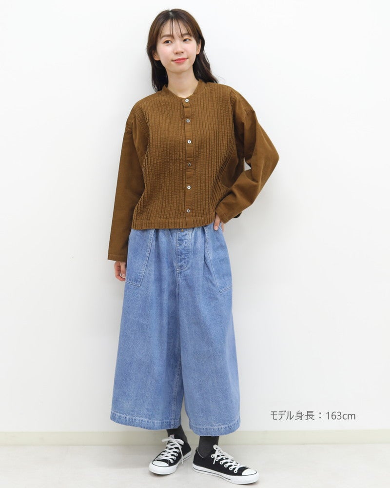 ［FURALI］細コールピンタックシャツカーデ